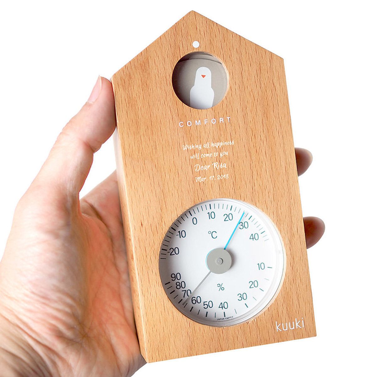 ハト温湿度計 ナチュラル}