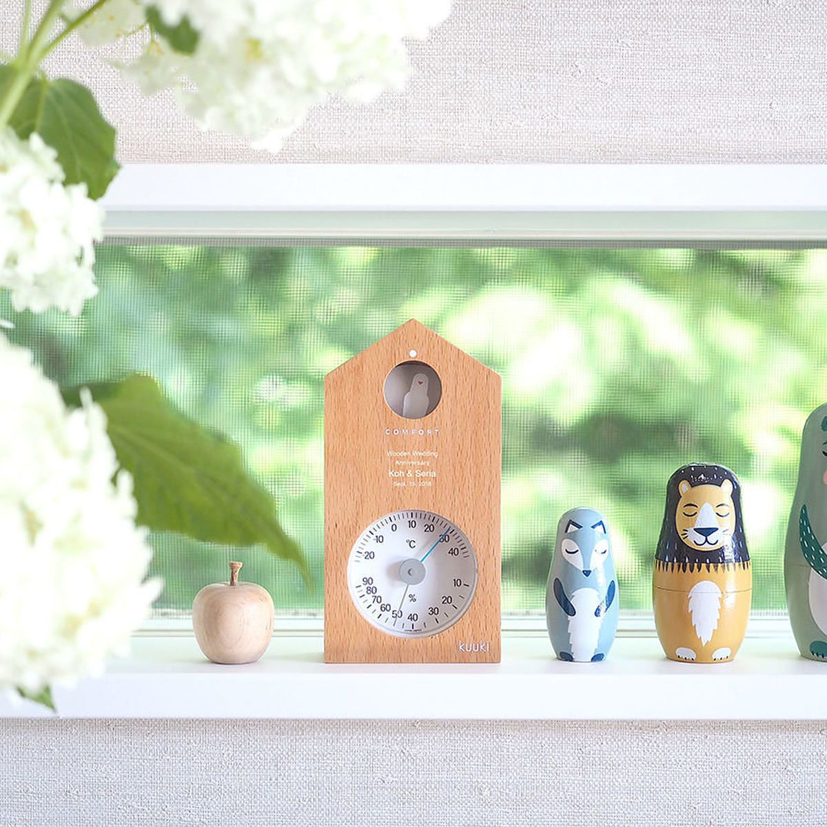 ハト温湿度計 ナチュラル}