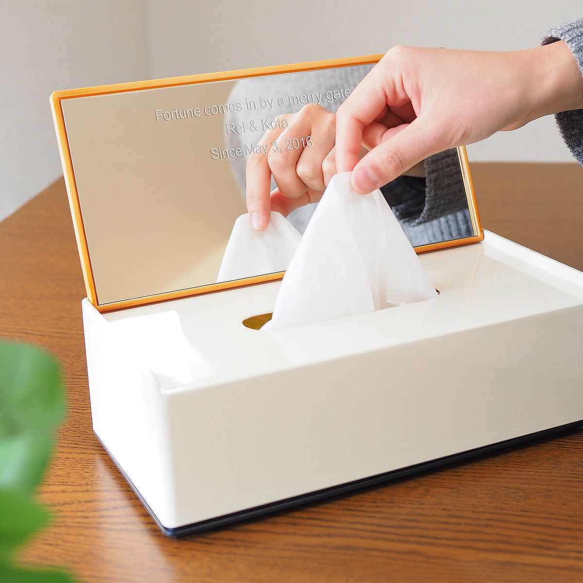 ミラーティッシュケース ナチュラル}